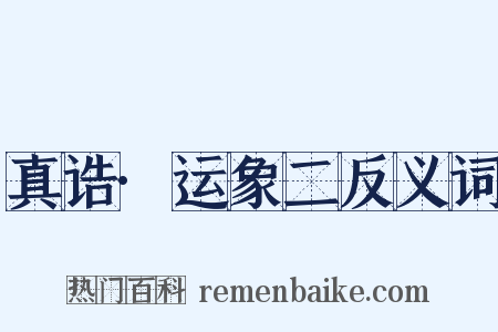 真诰·运象二反义词是什么意思的图片